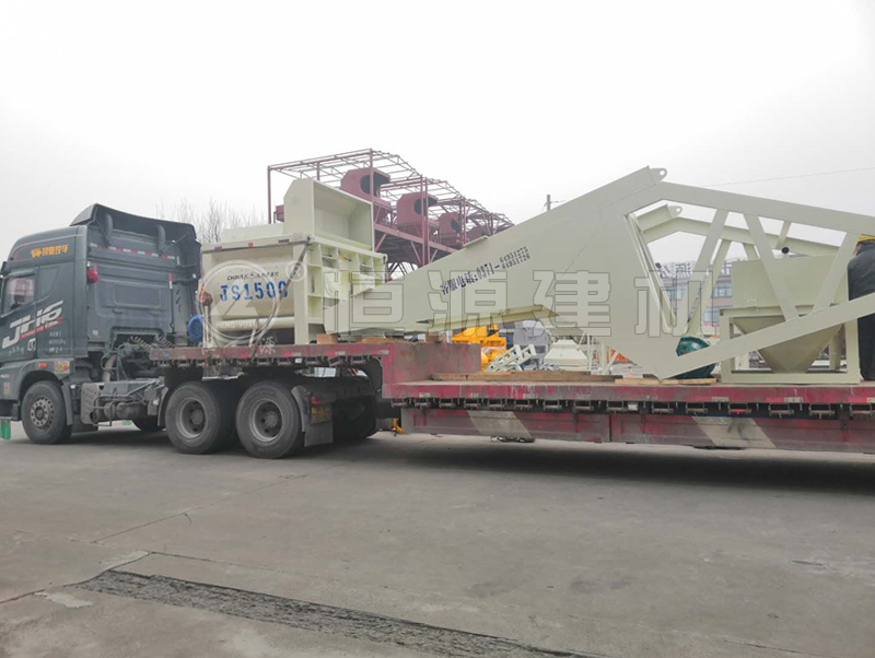 恒源建機 徐州客戶YHZS75型移動式攪拌站發貨